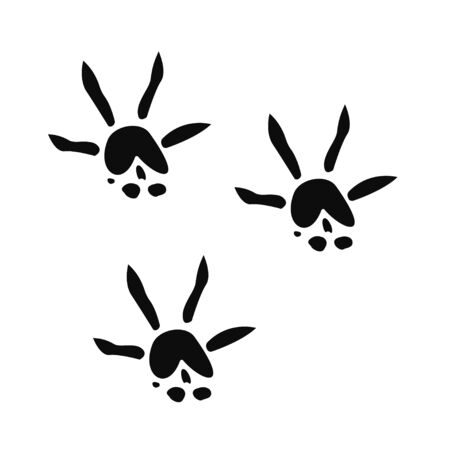 Rat paw print. Footprint silhouette on white background. Vector illustration. EPS 10のイラスト素材