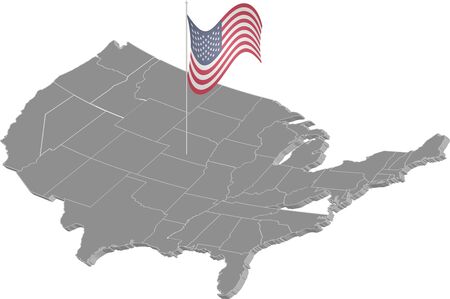 States of America territory on white background. Separate state. American flag. Vector illustration. EPS 10のイラスト素材