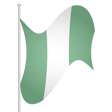 Flag of Nigeria. White background. Vector illustration. EPS 10のイラスト素材