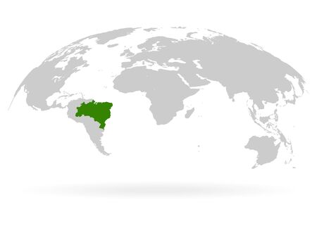 Territory of Brazil. Planet Earth. The Earth, World Map on white background. Vector illustration. EPS 10のイラスト素材