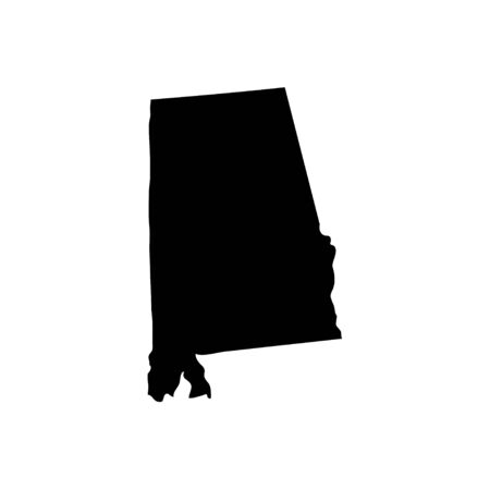 Alabama - US state. Territory in black color. Vector illustration. EPS 10のイラスト素材