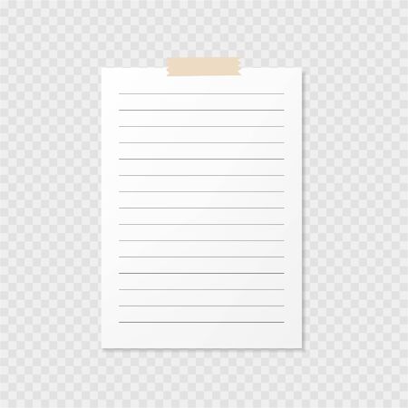 Note pad blank, template. Clear sheet of paper. Vector illustration. EPS 10のイラスト素材