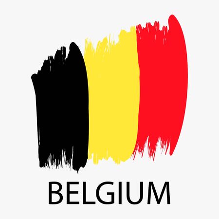 Belgian Flag on white background. Vector illustration.のイラスト素材