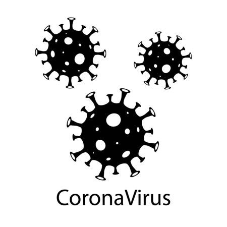 Coronavirus COVID-19. Spread of virus and infection. Pandemic. Virus quarantine. Stop sign. Vector illustration. EPS 10のイラスト素材