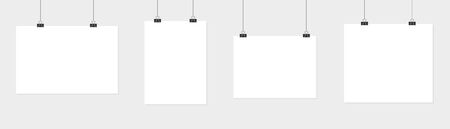 Note pad blank, template. Clear sheet of paper with staple. Vector illustration. EPS 10のイラスト素材