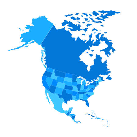 States of America territory. North America. Canada, Mexico, Alaska.のイラスト素材