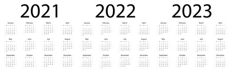 Calendar 2021-2023. Tear-off calendar. Personal organizer. White background. Vector illustration. EPS 10のイラスト素材