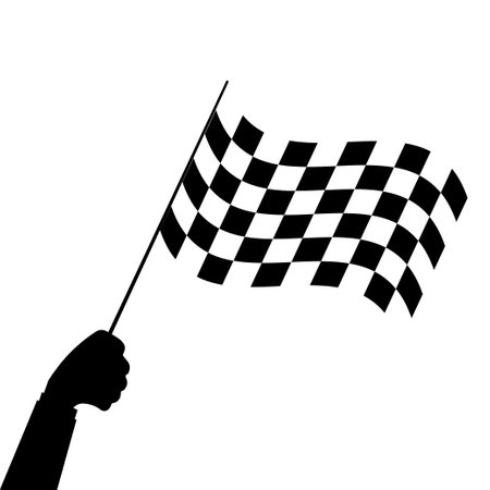 Racing flag. Finish flags. Square, chess pattern. Race flag, car racing sport. Vector illustration....
