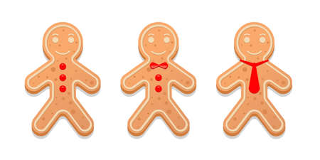 Cookie gingerbread on white background. Gingerbread man. Vector illustration.のイラスト素材
