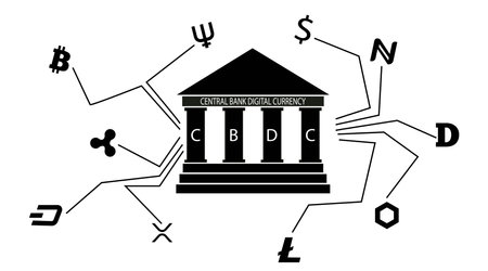 CBDC Central Bank Digital Currency. Vector illustrationのイラスト素材