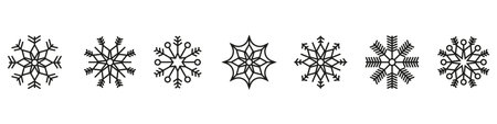Collection of snowflakes. Snowflake shapes. Vector illustrationのイラスト素材