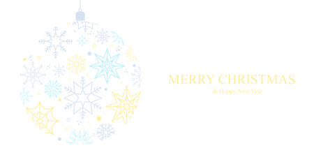 Winter background with snowflakes. Christmas background for greeting card. New year and Christmas greeting card. White background. Vector illustrationのイラスト素材