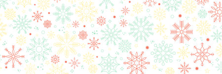 Winter and Christmas background with snowflakes. Christmas background for greeting card. New year and Christmas greeting card. White background. Vector illustrationのイラスト素材