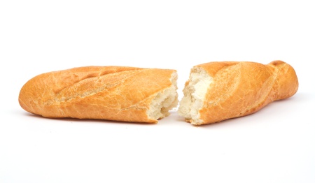 An image of long loaf on white backgroundの写真素材