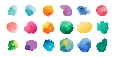 Watercolor blots. Abstract watercolor drop Splashes.のイラスト素材