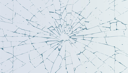 Broken transparent glass vector template for a design background. Texture.のイラスト素材