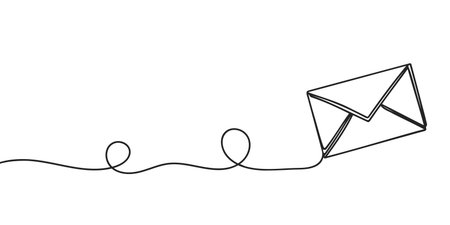 Continuous line drawing of an envelope. Message or notification concept. Vector illustration.のイラスト素材