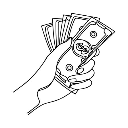 Hand gives or take money. Business economic concept.のイラスト素材