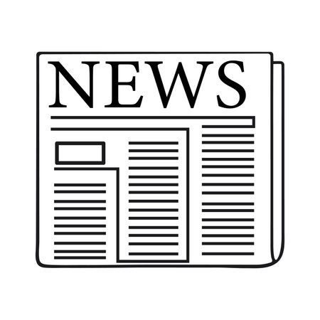 One line drawing of a stack of news newspapers. Vector illustration.のイラスト素材