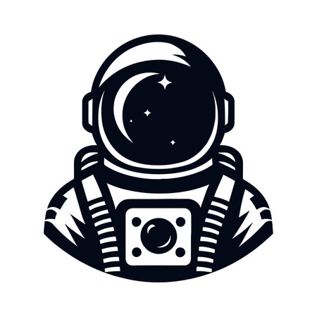 Minimalist astronaut logo icon vector template on white background.のイラスト素材