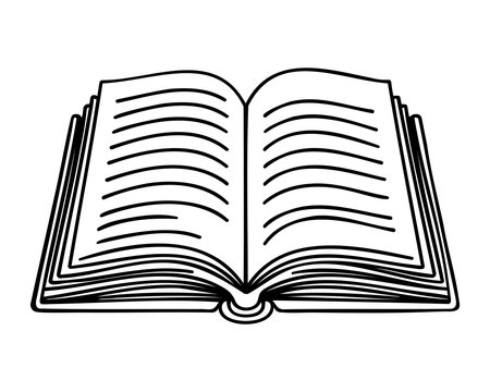 book icon. sign design. One line drawing.のイラスト素材