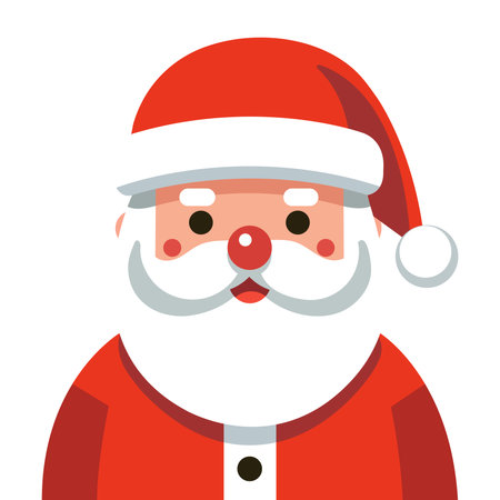 Set of cartoon Santa Claus heads or face in flat style. Vector illustration.のイラスト素材