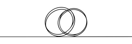 Wedding rings line art vector illustration.のイラスト素材