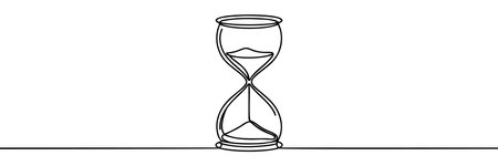 Continuous one line drawing hourglass