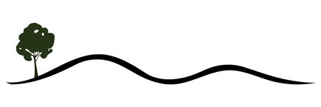 tree on the hill simple vector illustration.のイラスト素材