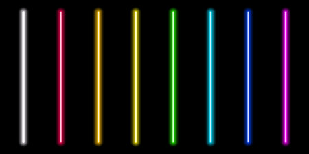 Neon glow sticks. Fluorescent laser rays. Beams of lightのイラスト素材