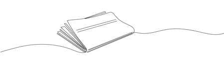 One line drawing of a stack of news newspapers. Vector illustration Editable stroke.のイラスト素材