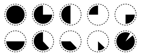 Set of circle percentage diagrams for infographicsのイラスト素材