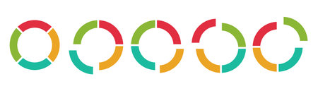 Set of circle percentage diagrams for infographicsのイラスト素材