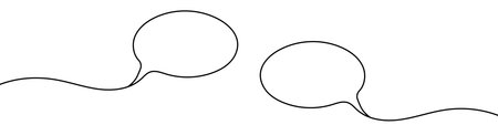 Speech bubble, dialog, continuous one-line drawing. Web Concept. Single line editable vector illustration Editable stroke.のイラスト素材