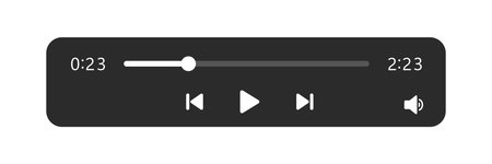 Minimized video player bar or audio player control panel