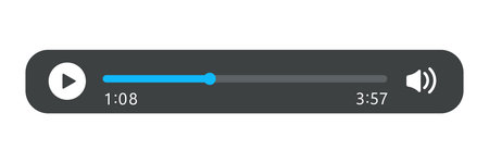Minimized video player bar or audio player control panel