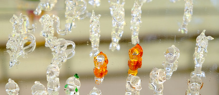 Blown glass animalsの写真素材