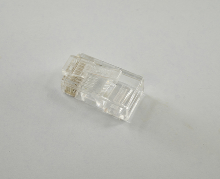 Connector rj-45 close-up on white background isolateの写真素材