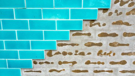 Bright ceramic Wall background and with concrete background