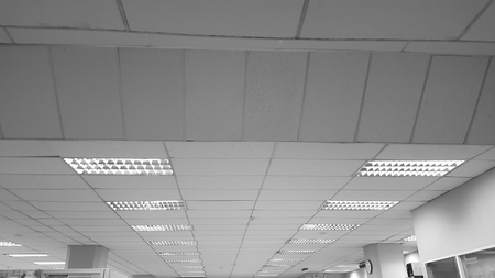 fluorescent lamp on the modern ceilingの写真素材