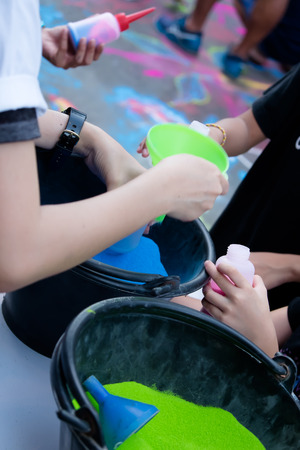 background made of dry sand strongly litの写真素材