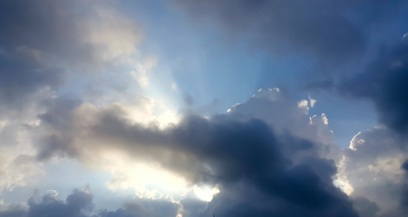 Blue sky with cloudsの写真素材