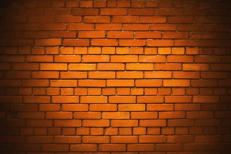 The background of an old wall with a red brick masonry vignette on the sides. The wall of the building.の写真素材