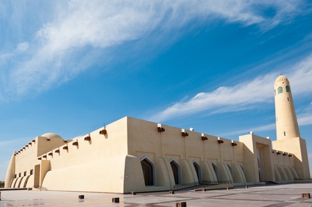 The state mosque in Doha, Qatar. Wide angle.