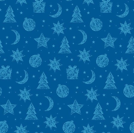 Winter christmas seamless pattern. Vector illustrationのイラスト素材