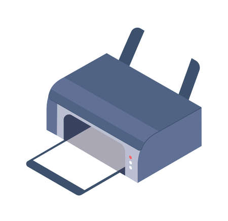 Office equipment for copy or print document. Vector office printer equipment, copy technology...