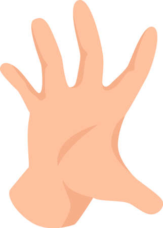 Hand human gesture, try to grab or catch. Hand palm gesture take or catch gesturing. Vector illustrationのイラスト素材