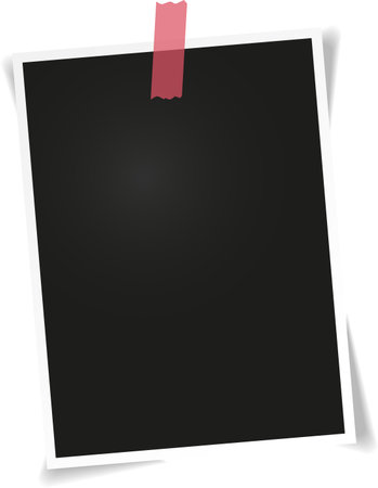 Photo frame with red tape creating a space for memories and creativity, perfect for showcasing cherished moments or adding a personal touch to designsのイラスト素材