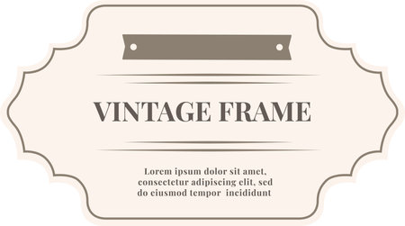 Vintage frame with decorative ribbon adding a touch of elegance, perfect for invitations, announcements, or certificates, featuring a classic design and customizable text areaのイラスト素材