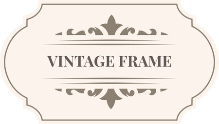 Vintage frame featuring elegant ornaments, evoking a sense of retro charm and timeless sophistication, suitable for various design projectsのイラスト素材
